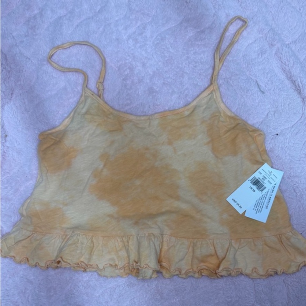 American Eagle Outfitters Orange Tie-Dye Crop Top
